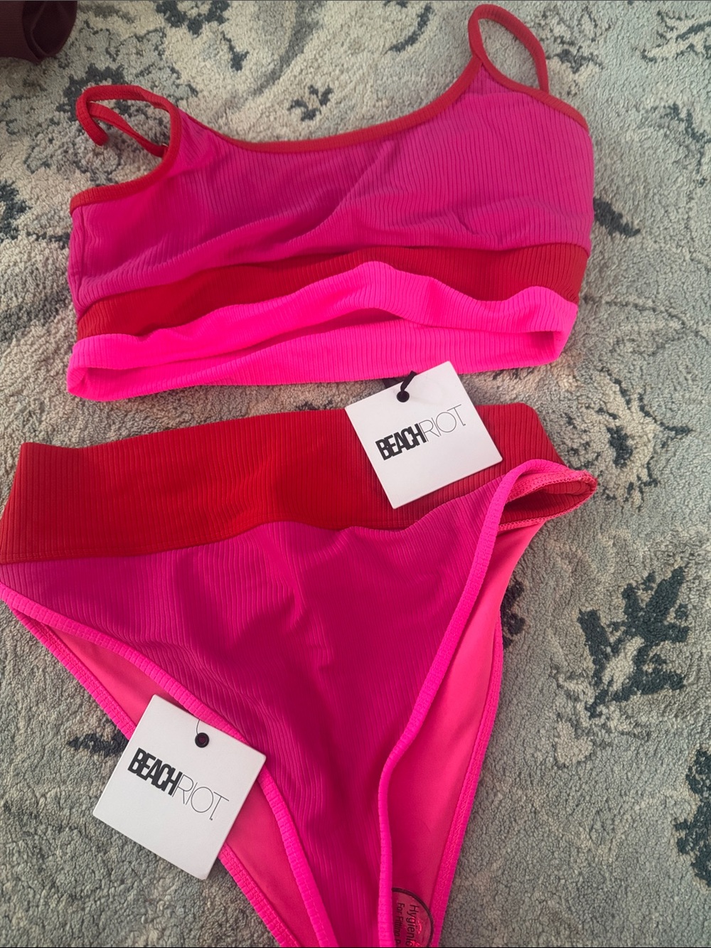 NWT Beach Riot Hot Pink Bikini